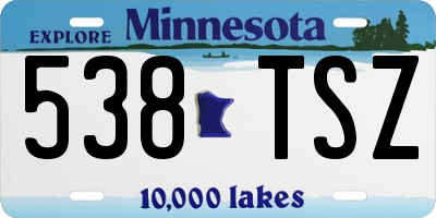 MN license plate 538TSZ