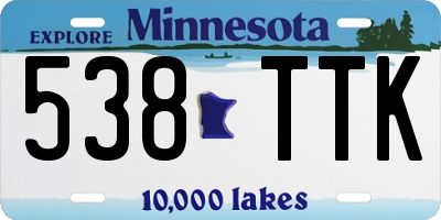 MN license plate 538TTK