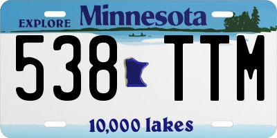 MN license plate 538TTM