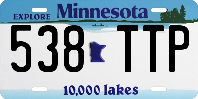 MN license plate 538TTP