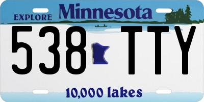 MN license plate 538TTY