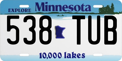 MN license plate 538TUB