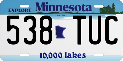 MN license plate 538TUC