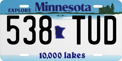 MN license plate 538TUD