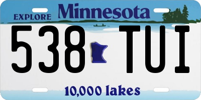 MN license plate 538TUI