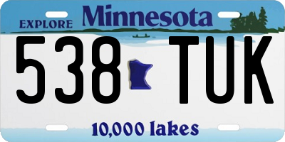 MN license plate 538TUK