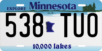 MN license plate 538TUO