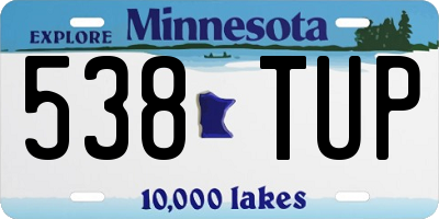 MN license plate 538TUP