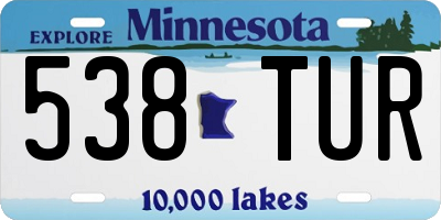 MN license plate 538TUR