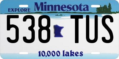 MN license plate 538TUS