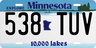 MN license plate 538TUV