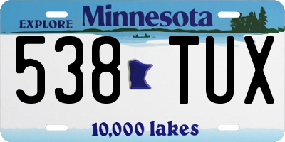 MN license plate 538TUX