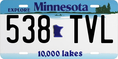 MN license plate 538TVL
