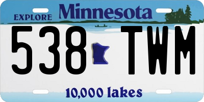 MN license plate 538TWM