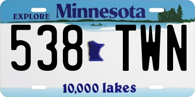 MN license plate 538TWN