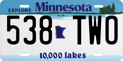 MN license plate 538TWO