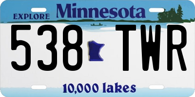 MN license plate 538TWR