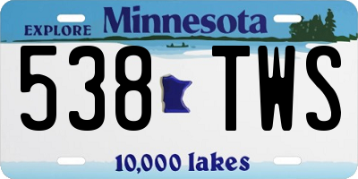MN license plate 538TWS