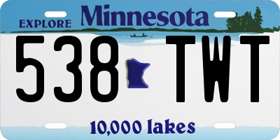 MN license plate 538TWT