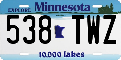 MN license plate 538TWZ