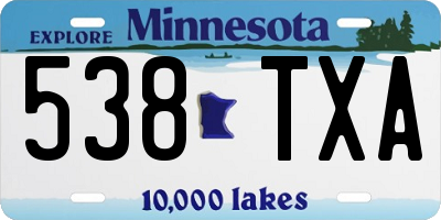 MN license plate 538TXA