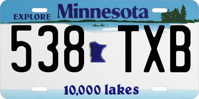 MN license plate 538TXB