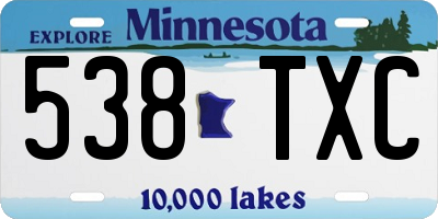 MN license plate 538TXC