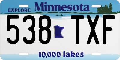 MN license plate 538TXF