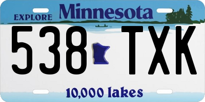 MN license plate 538TXK
