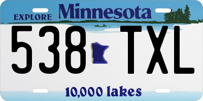 MN license plate 538TXL