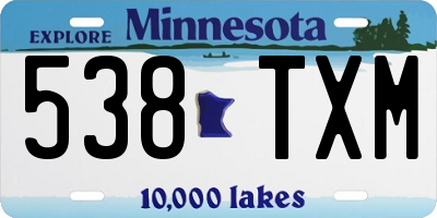 MN license plate 538TXM