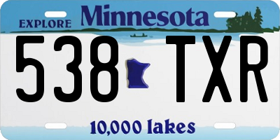MN license plate 538TXR