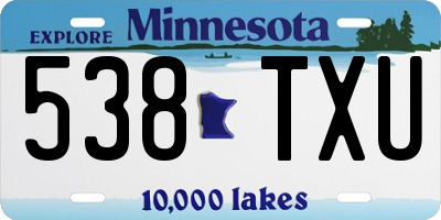 MN license plate 538TXU
