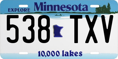 MN license plate 538TXV