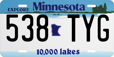 MN license plate 538TYG