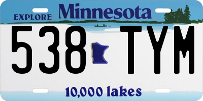 MN license plate 538TYM