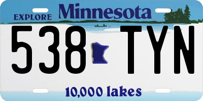 MN license plate 538TYN