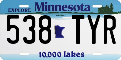 MN license plate 538TYR