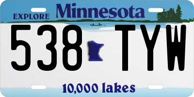 MN license plate 538TYW