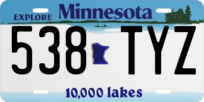 MN license plate 538TYZ