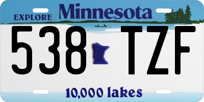 MN license plate 538TZF