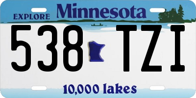 MN license plate 538TZI