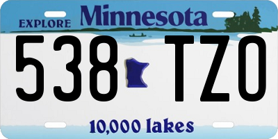 MN license plate 538TZO