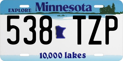 MN license plate 538TZP