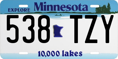 MN license plate 538TZY