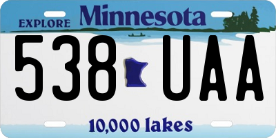 MN license plate 538UAA