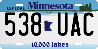 MN license plate 538UAC
