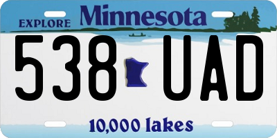 MN license plate 538UAD