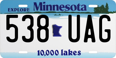 MN license plate 538UAG