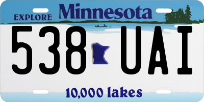 MN license plate 538UAI